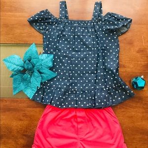 Girl Little Hearts Set (Dark Denim Color)